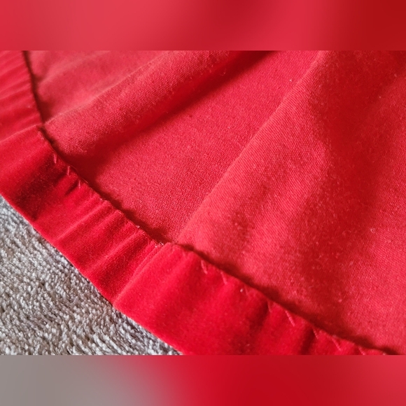 Adorable Vintage Red Dress with Peter Pan Collar 100% Cotton Velvet Look 18M - Picture 11 of 11